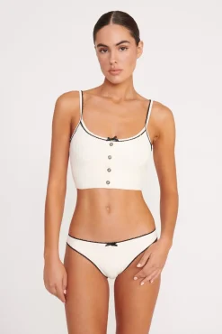 Bikinis<STAUD ABBY SWIM TOP  IVORY BLACK IVORYBLACK