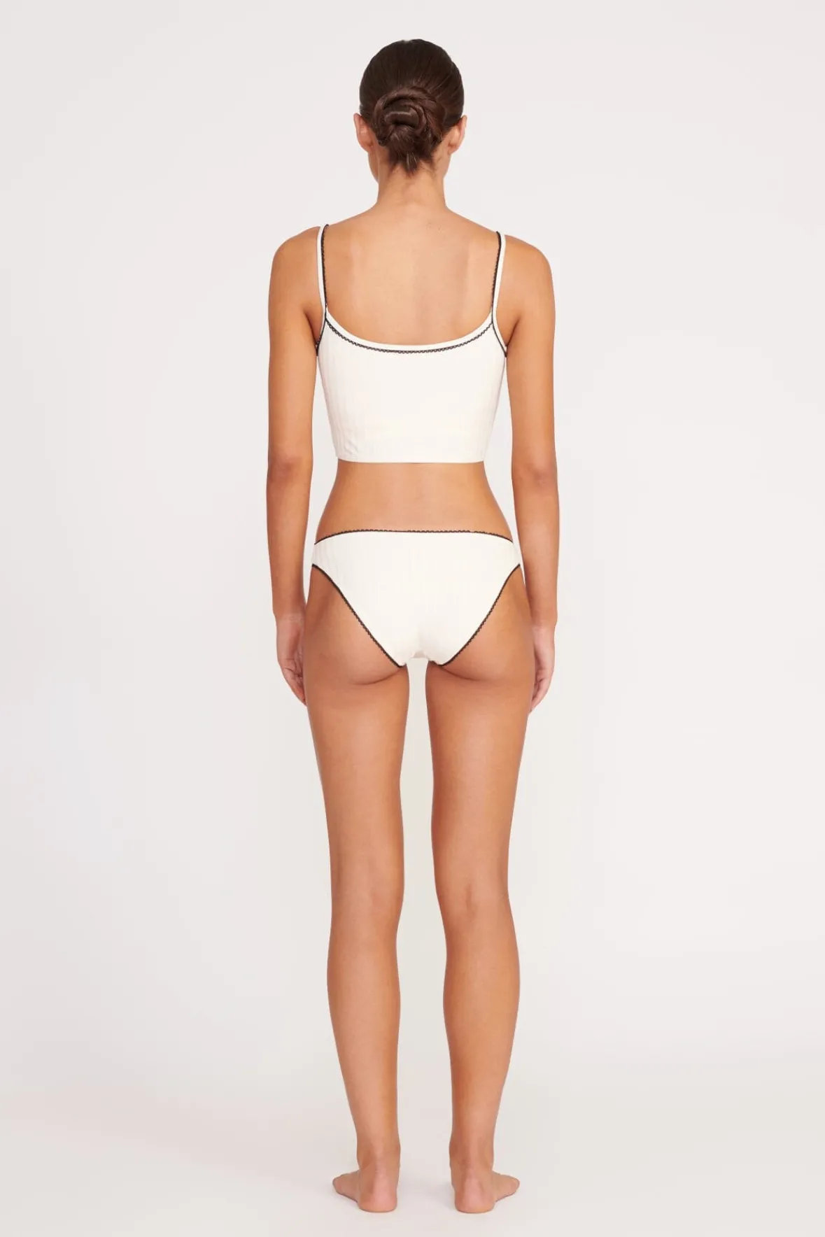 Bikinis<STAUD ABBY SWIM TOP IVORY BLACK IVORYBLACK