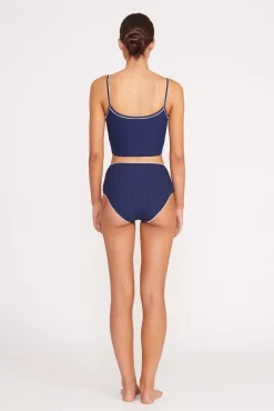 Bikinis<STAUD ABBY SWIM TOP NAVY WHITE NAVYWHITE