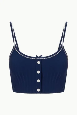 Bikinis<STAUD ABBY SWIM TOP NAVY WHITE NAVYWHITE