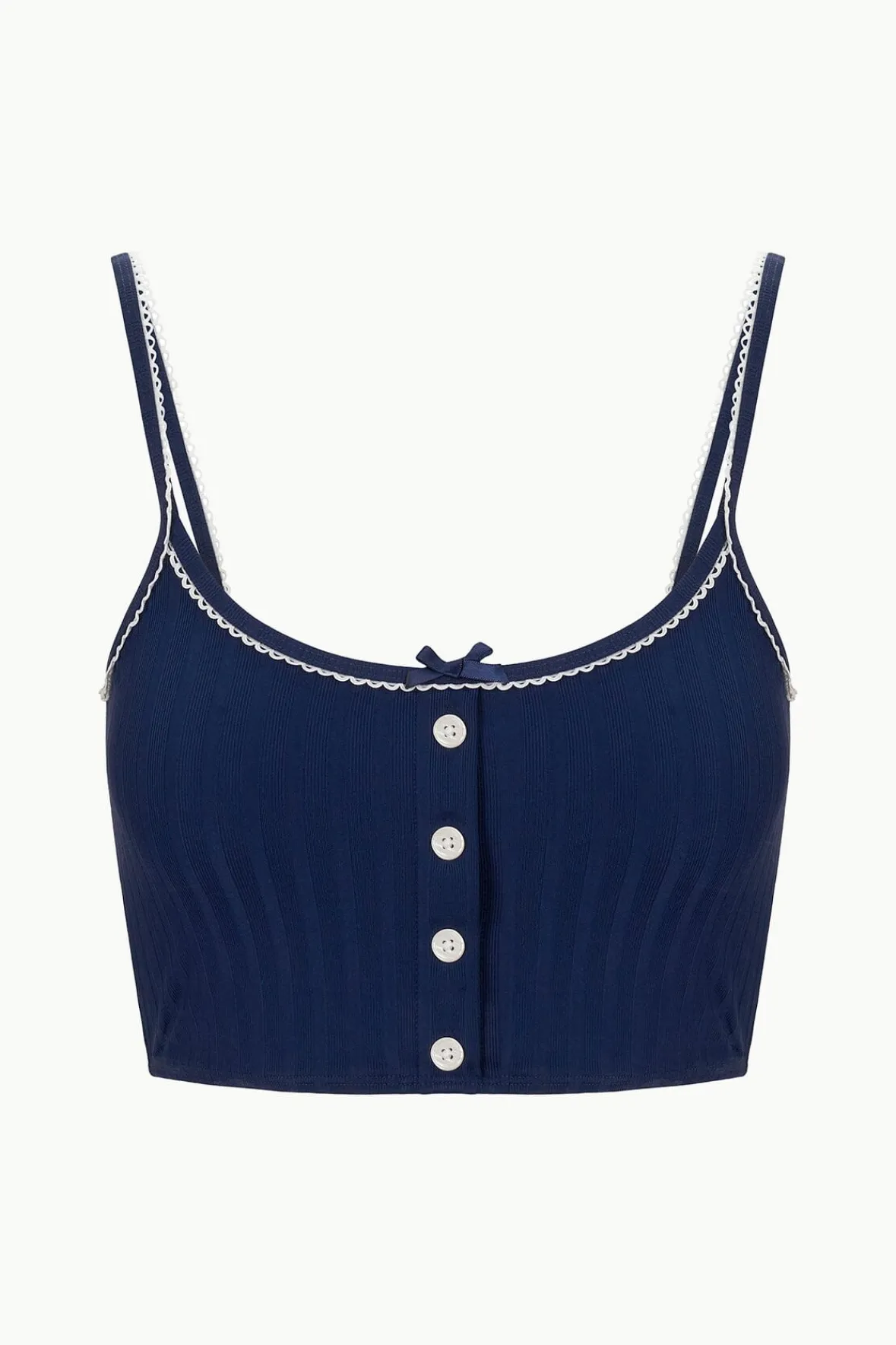 Bikinis<STAUD ABBY SWIM TOP NAVY WHITE NAVYWHITE