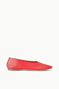 Mules & Flats|Spring Slides<STAUD ALBA BALLET FLAT  RED ROSE REDROSE
