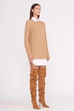 Dresses<STAUD ALDRIN DRESS CAMEL WHITE CAMELWHITE