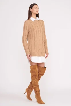 Dresses<STAUD ALDRIN DRESS CAMEL WHITE CAMELWHITE