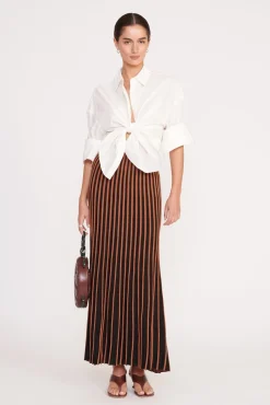Best Sellers|Skirts<STAUD ALEIDA SKIRT TAN BLACK TANBLACK