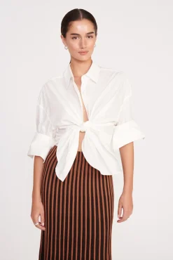 Best Sellers|Skirts<STAUD ALEIDA SKIRT  TAN BLACK TANBLACK