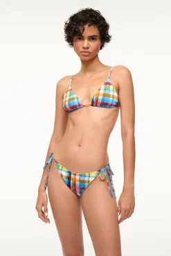 Bikinis<STAUD ALEXIS TRIANGLE TOP  MADRAS PLAID MADRASPLAID