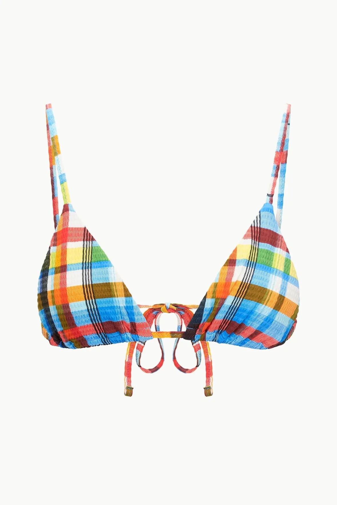 Bikinis<STAUD ALEXIS TRIANGLE TOP MADRAS PLAID MADRASPLAID