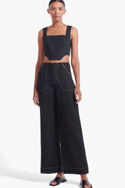 Tops<STAUD ALICE TOP BLACK