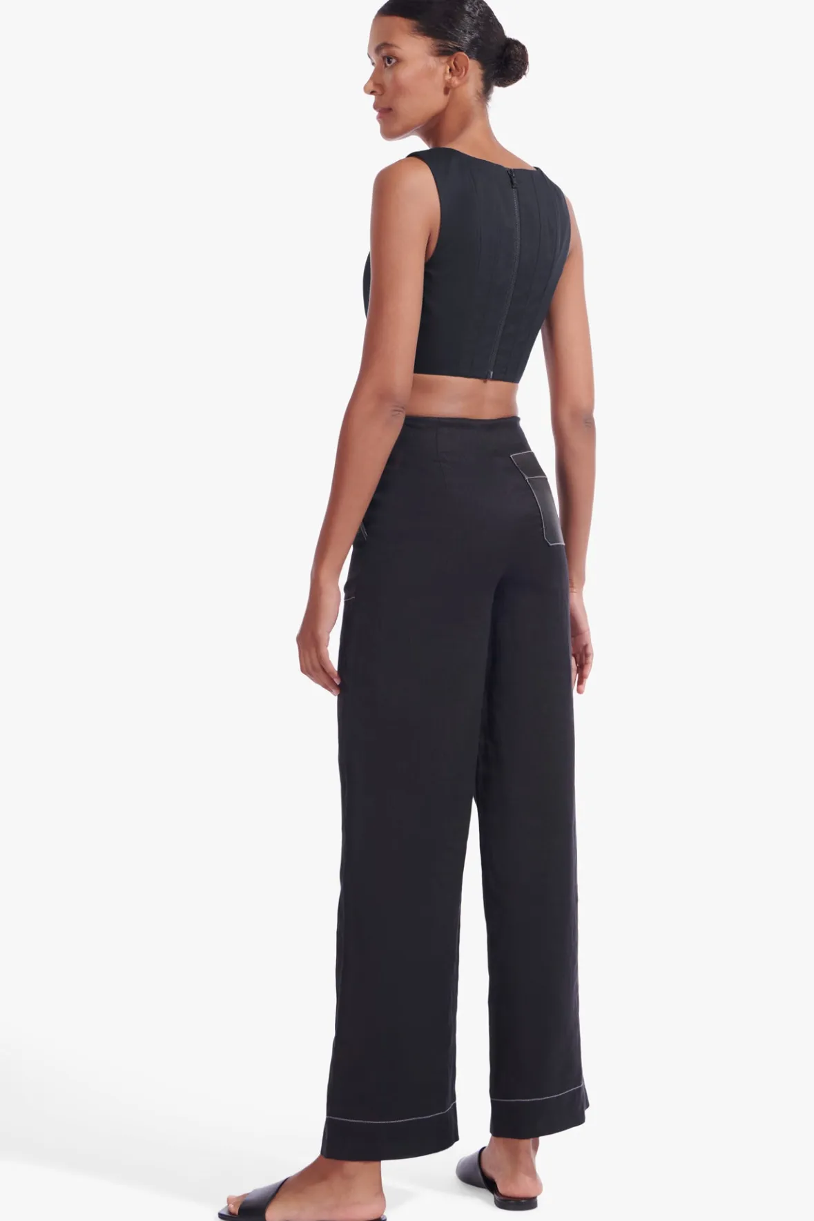 Tops<STAUD ALICE TOP BLACK