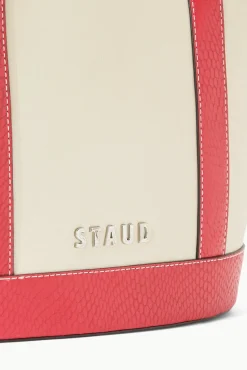 Allora|Totes<STAUD ALLORA TOTE  CREAM RED ROSE REDROSE