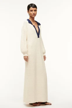Knits|Dresses<STAUD ALTEA DRESS  IVORY NAVY IVORYNAVY