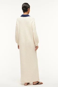 Knits|Dresses<STAUD ALTEA DRESS  IVORY NAVY IVORYNAVY