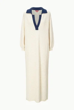Knits|Dresses<STAUD ALTEA DRESS  IVORY NAVY IVORYNAVY