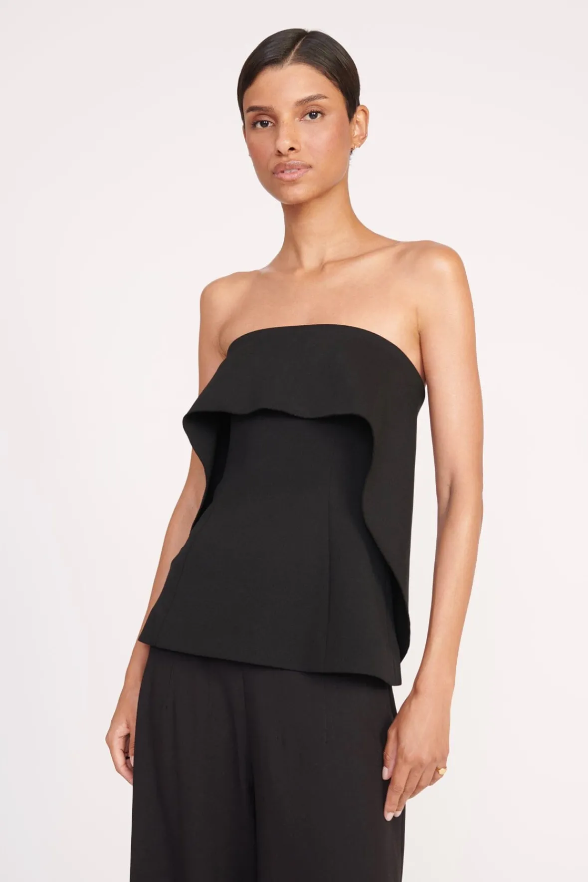 Tops<STAUD ANASTASIA TOP BLACK