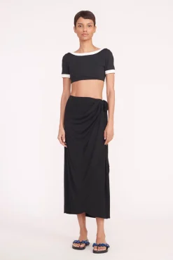 Cover-Ups<STAUD ANGELICA COVERUP SKIRT   BLACK