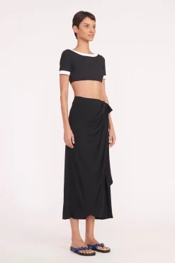 Cover-Ups<STAUD ANGELICA COVERUP SKIRT   BLACK