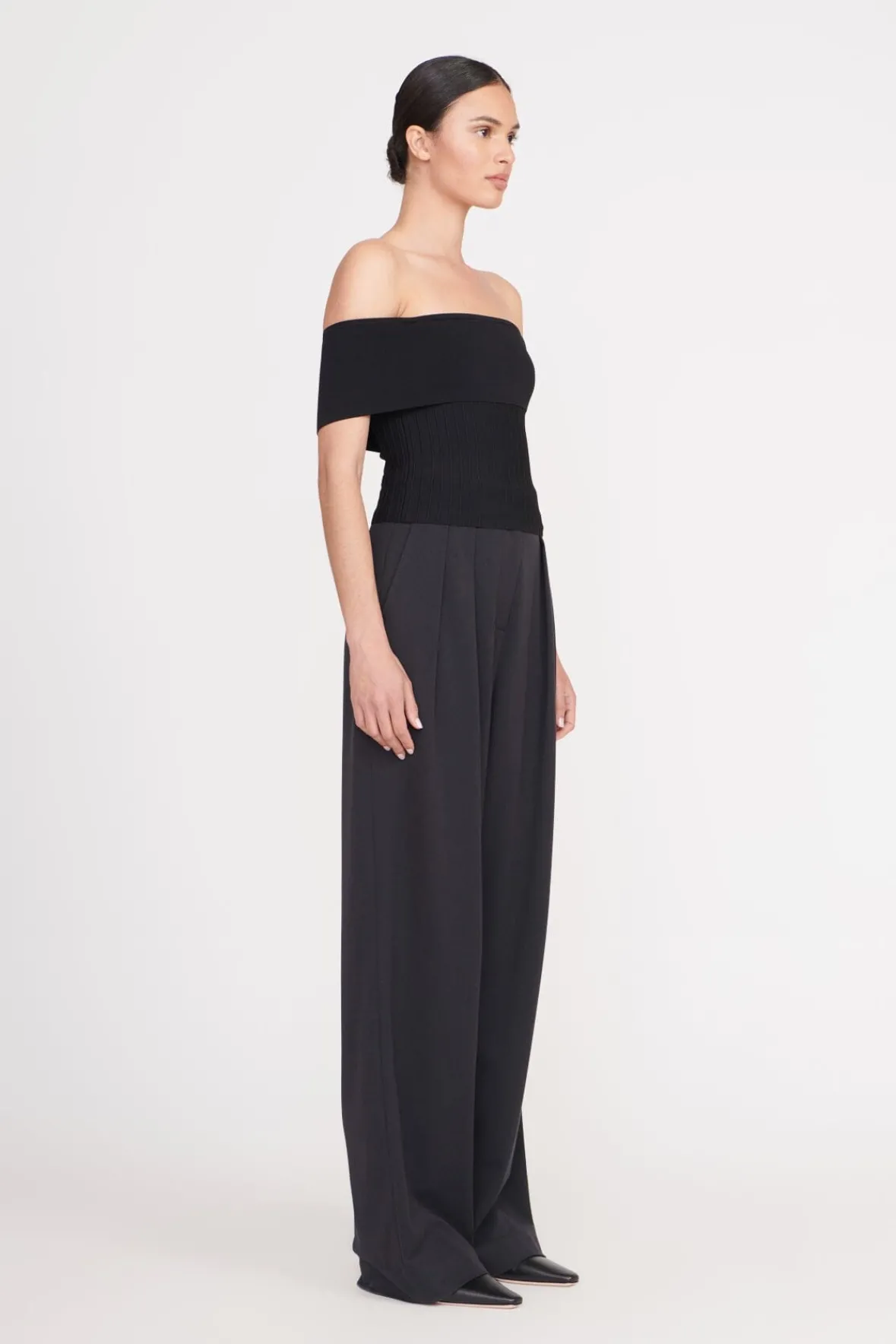 Tops<STAUD ARTISTRY TOP BLACK
