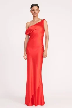 Dresses<STAUD ASHANTI DRESS RED ROSE REDROSE