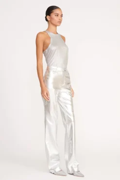 Tops<STAUD AYANA TOP   SILVER