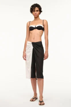 Cover-Ups<STAUD AZALEA COVERUP SKIRT  WHITE BLACK WHITEBLACK