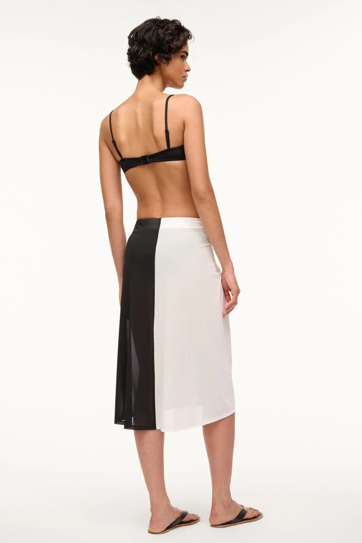 Cover-Ups<STAUD AZALEA COVERUP SKIRT WHITE BLACK WHITEBLACK