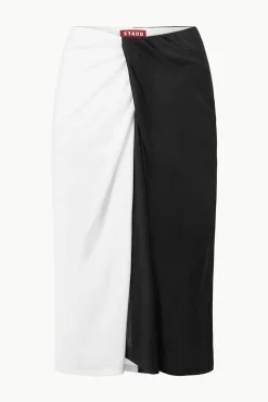 Cover-Ups<STAUD AZALEA COVERUP SKIRT WHITE BLACK WHITEBLACK