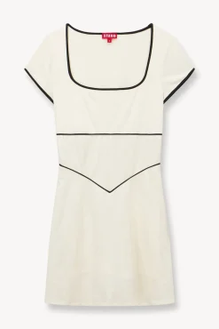 STAUD Court|Dresses<STAUD BACKSPIN DRESS  IVORY BLACK IVORYBLACK