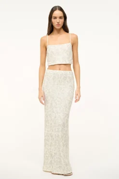 STAUD Bride|The Evening Edit<STAUD BARLETTA SKIRT IVORY