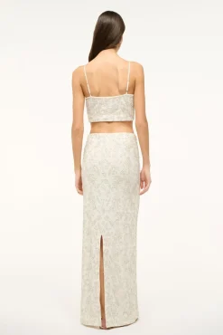 STAUD Bride|The Evening Edit<STAUD BARLETTA SKIRT IVORY