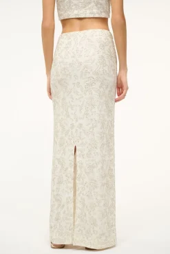 STAUD Bride|The Evening Edit<STAUD BARLETTA SKIRT IVORY
