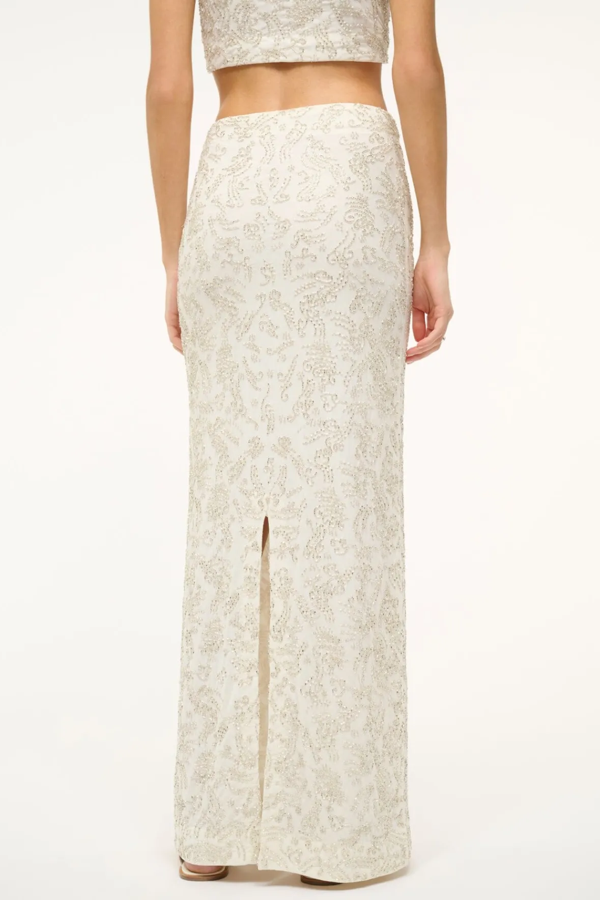 STAUD Bride|The Evening Edit<STAUD BARLETTA SKIRT IVORY