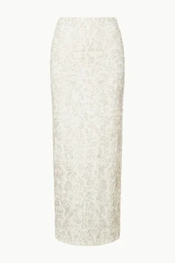 STAUD Bride|The Evening Edit<STAUD BARLETTA SKIRT IVORY