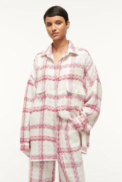 Outerwear & Jackets<STAUD BASSETTI SHIRT JACKET  TEA TOWEL TEATOWEL