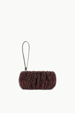 Beaded|Clutches<STAUD BEADED BEAN BAG  MAHOGANY BLACK MAHOGANY/BLACK