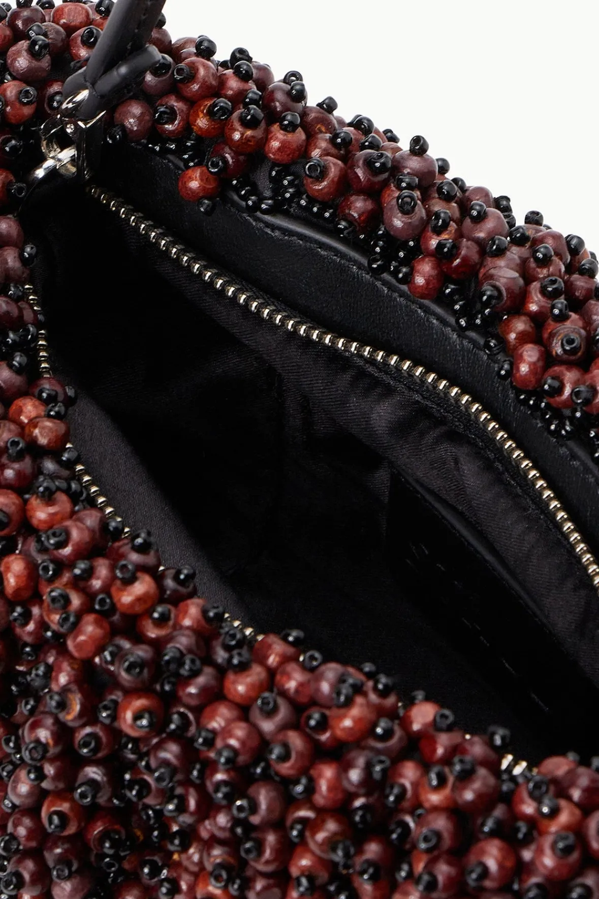 Beaded|Clutches<STAUD BEADED BEAN BAG MAHOGANY BLACK MAHOGANY/BLACK