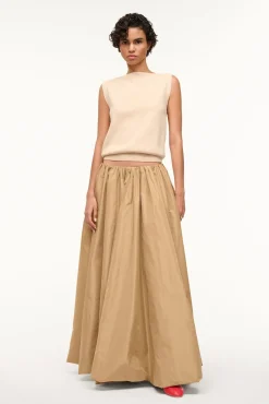 The Evening Edit|Skirts<STAUD BELLAGIO SKIRT FAWN