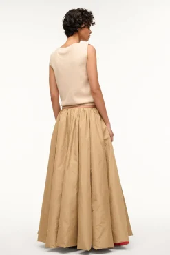 The Evening Edit|Skirts<STAUD BELLAGIO SKIRT   FAWN