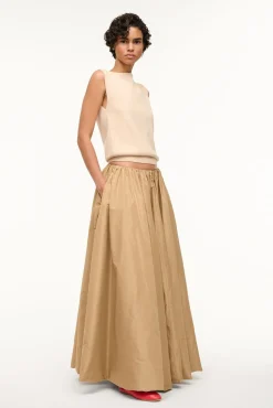 The Evening Edit|Skirts<STAUD BELLAGIO SKIRT   FAWN