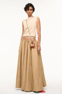 The Evening Edit|Skirts<STAUD BELLAGIO SKIRT   FAWN