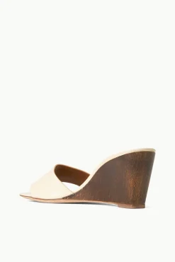 Heels<STAUD BILLIE WEDGE CREAM WOOD CREAMWOOD