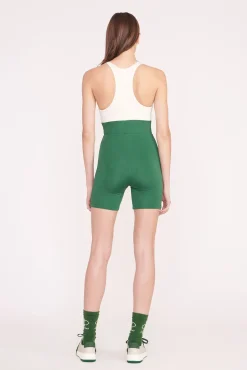 STAUD Court<STAUD BOUNCE SHORT UNITARD  COURT GREEN IVORY COURTGREENIVORY