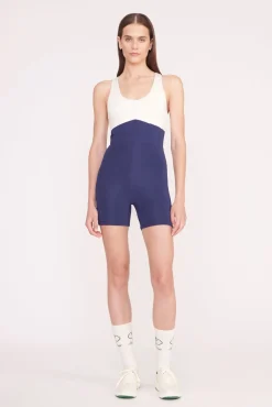 STAUD Court<STAUD BOUNCE SHORT UNITARD  NAVY IVORY NAVYIVORY