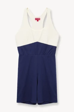 STAUD Court<STAUD BOUNCE SHORT UNITARD  NAVY IVORY NAVYIVORY