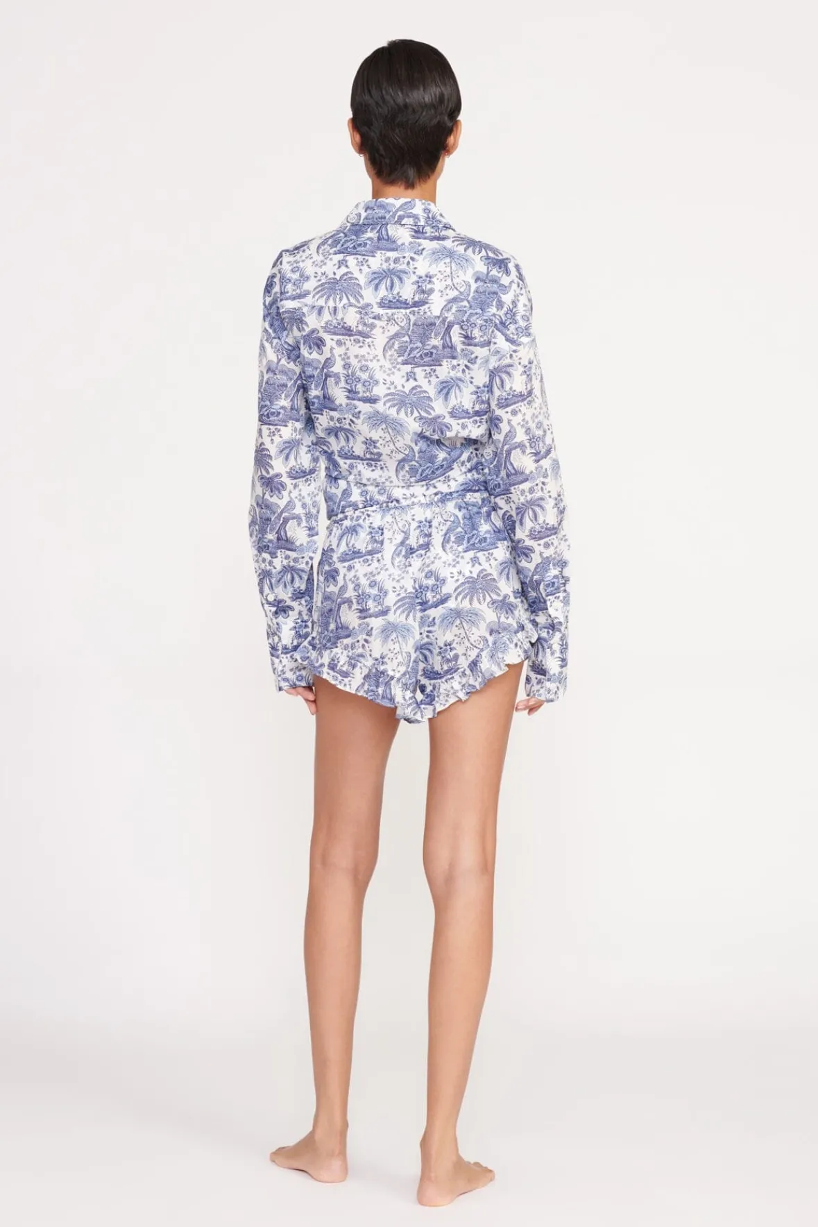 Cover-Ups<STAUD BOYANA SHORT BLUE TOILE BLUETOILE