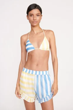 Cover-Ups<STAUD BOYANA SHORT  BUTTERCUP SEASHORE STRIPE BUTTERCUPSEASHORESTRIPE