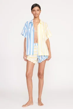 Cover-Ups<STAUD BOYANA SHORT  BUTTERCUP SEASHORE STRIPE BUTTERCUPSEASHORESTRIPE