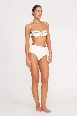 Bikinis<STAUD BRENTON HIGH RISE BIKINI BOTTOM  IVORY BLACK IVORYBLACK