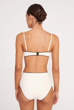 Bikinis<STAUD BRENTON HIGH RISE BIKINI BOTTOM  IVORY BLACK IVORYBLACK