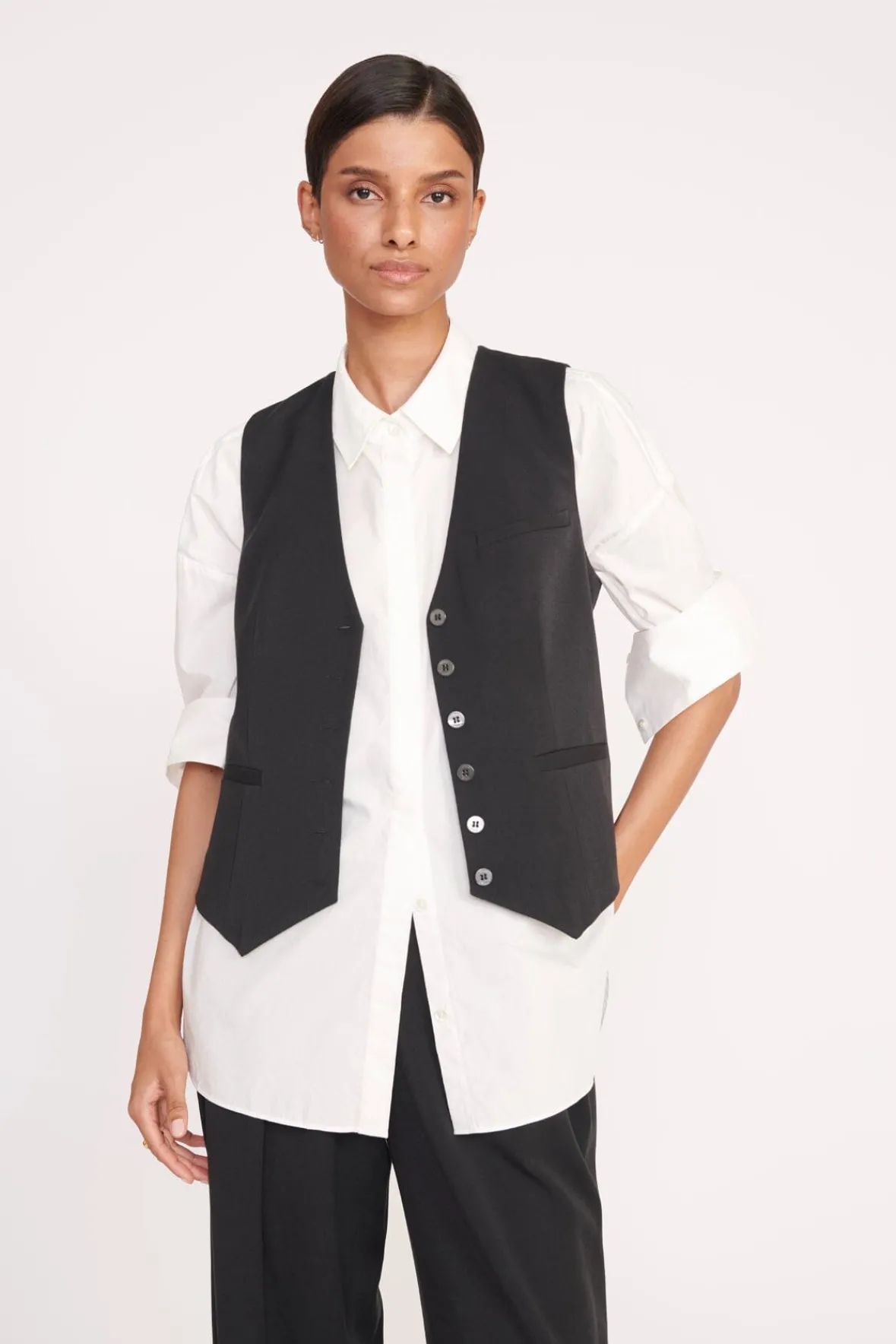 Spring Suiting|Essentials<STAUD BRETT VEST BLACK